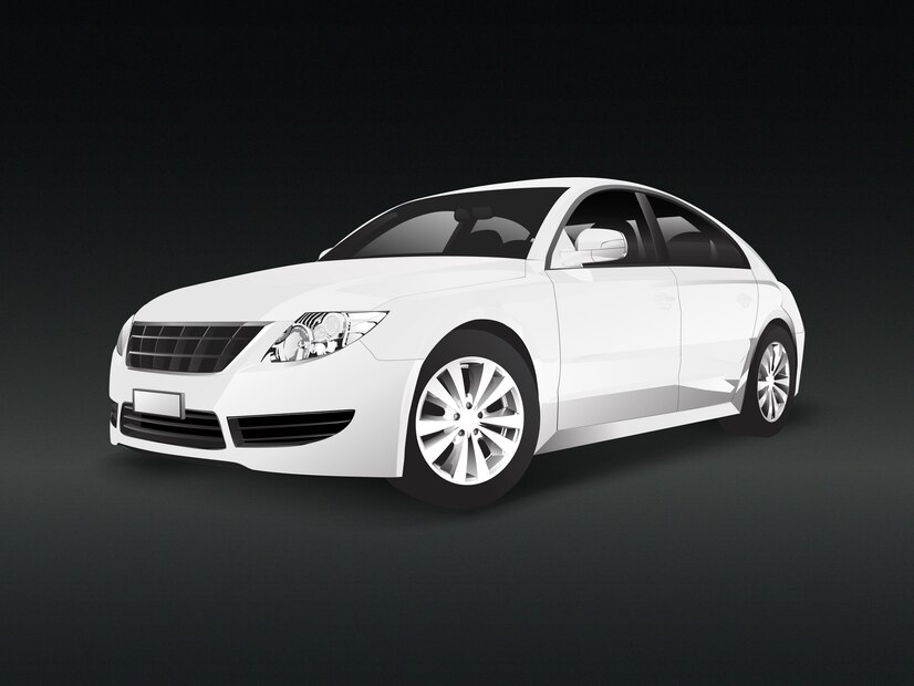 voiture-berline-blanche-dans-vecteur-fond-noir_53876-67369